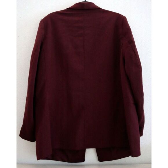 H&M Women's Sz 18 Dark Red/Burgundy Straight Cut Blazer Jacket - Picture 2 of 6